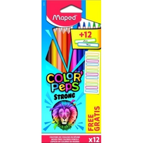 Lapices de colores colorpeps strong de 12+12