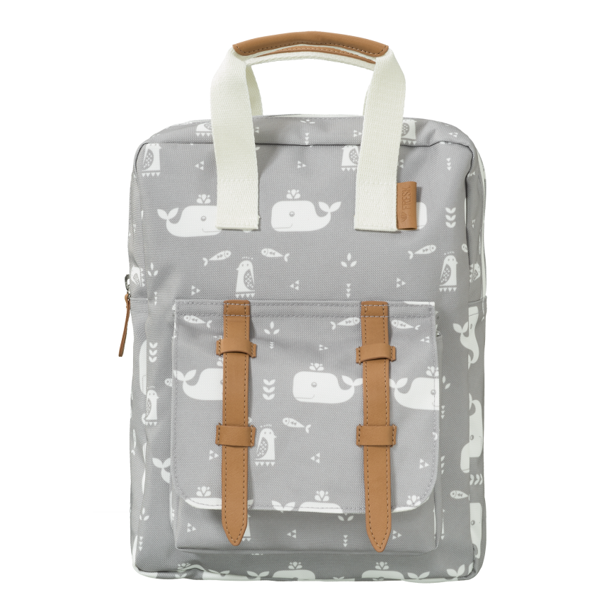 Mini mochila fresk - ballena gris