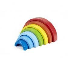 Colorido arcoiris de madera con el que se pueden aprender los colores a travÃ©s del juego creativo. El niÃ±o desarrollarÃ¡ la motricidad fina