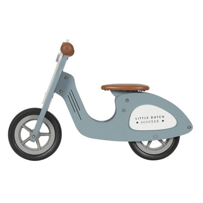Scooter de madera sin pedales azul - Little Dutch