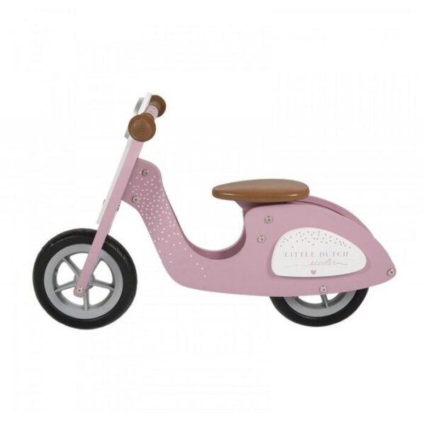 Scooter de madera sin pedales rosa - Little Dutch
