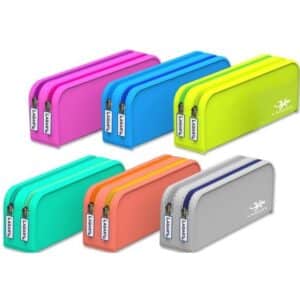 Estuche silicona rectangular doble cremallera