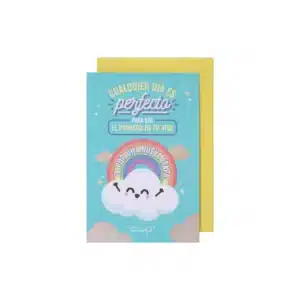 Postal con Mensaje y Diseño Mr. Wonderful: Cualquier Día Es Perfecto para Ser el Primero de tu Vida ¡A por una Nueva Etapa!