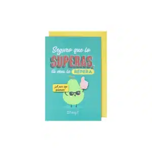 Postal con Mensaje y Diseño Mr. Wonderful: Seguro que lo Superas, Tú Eres la Repera. ¡A por Ese Examen!