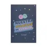 Postal con pegatina puffy con relieve - Nuestra amistad es espacial