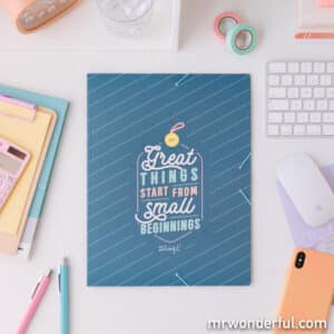 Carpeta con solapas – Great things start from small beginnings