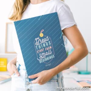 Carpeta con solapas – Great things start from small beginnings