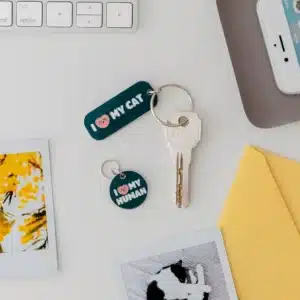 Set de llavero y placa a juego para auténticos cat lovers
