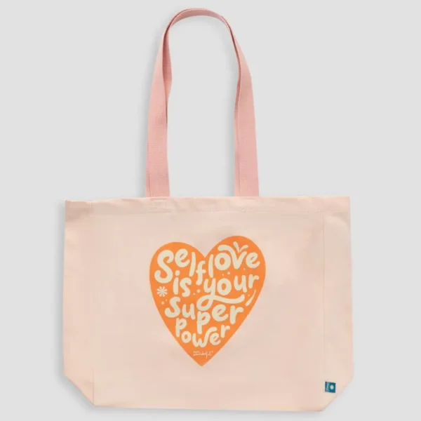 Bolsa de tela tote bag acolchada - Self-love is your superpower