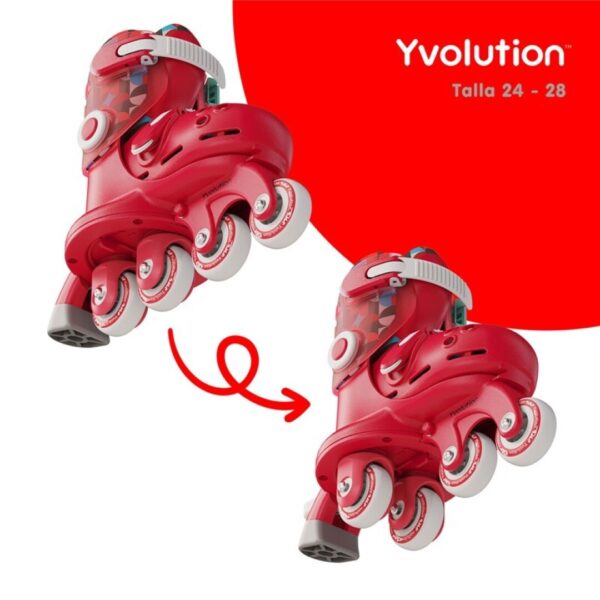 Patines Twista rojo T 24-28 Yvolution