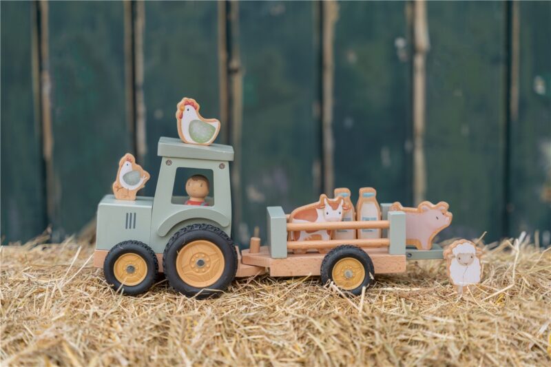 Tractor con trailer pequeña granja FSC Little Dutch