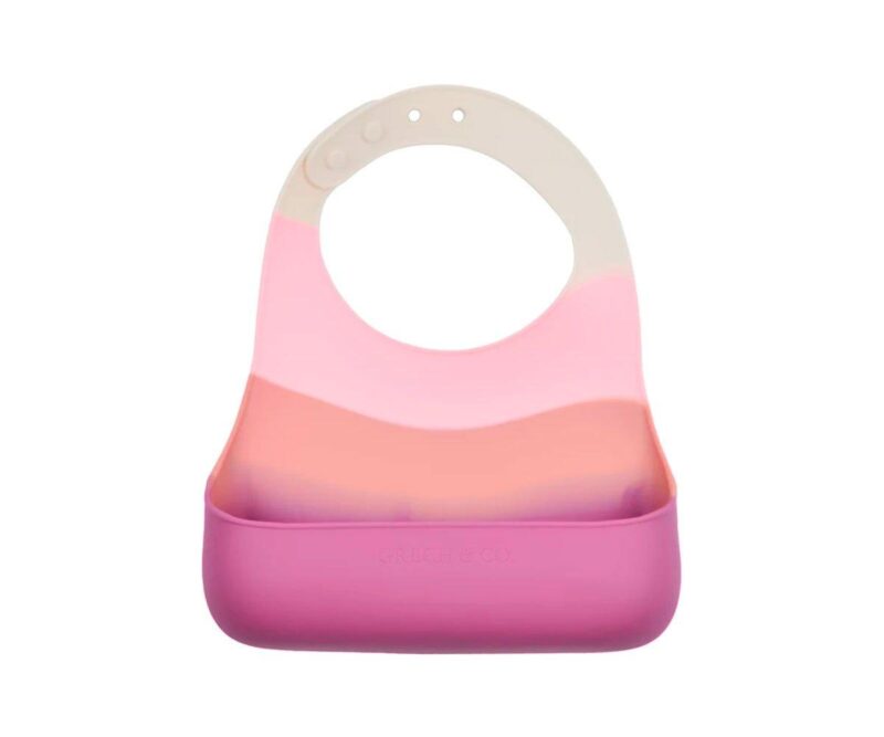 Babero de Silicona Color Splash Mauve Rose Ombre Grech & Co
