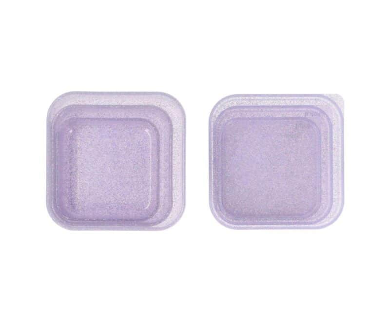3 Cajas Almuerzo Glitter Lilac