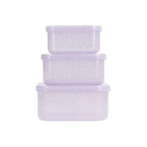 3 Cajas Almuerzo Glitter Lilac