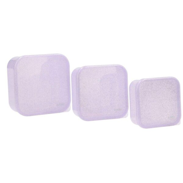 3 Cajas Almuerzo Glitter Lilac