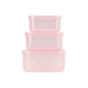 3 Cajas Almuerzo Glitter Pink