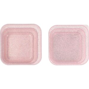 3 Cajas Almuerzo Glitter Pink