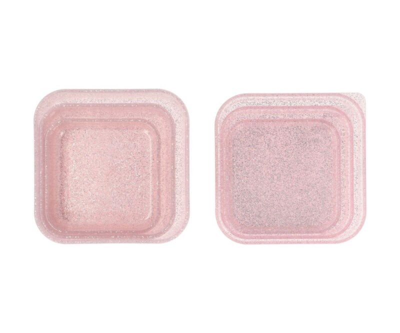 3 Cajas Almuerzo Glitter Pink