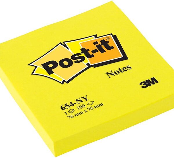 Bloc notas post-it 76X76 neon amarillo