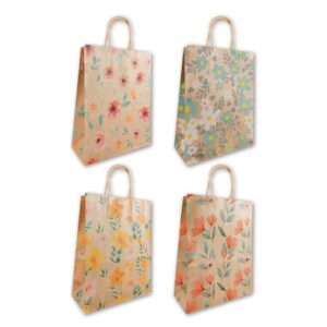 Bolsa regalo kraft mediana flores