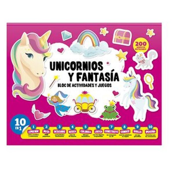 Unicornios y fantasía - Bloc de actividades y juegos