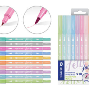 Rotuladores doble punta lettering pastel 10u