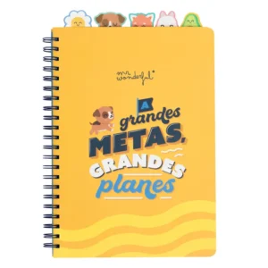 Libreta A4 con pestañas - A grandes metas, grandes planes