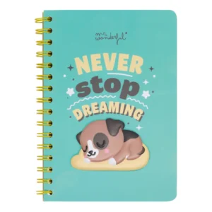 Libreta A5 Perro 3D - Never stop dreaming