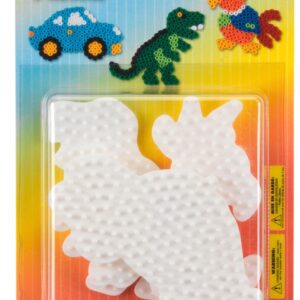 Blister Hama Beads Midi 3 Placas. Pegboards pequeñas coche, loro y dinosaurio