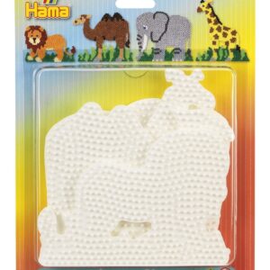Blister Hama Beads Midi 4 Placas / Pegboards elefante, jirafa, león y camello
