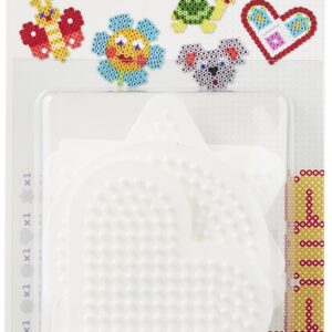 Blister Hama Beads Midi 5 Placas. Pegboards pequeñas cuadrada, circular, hexagonal, corazón y estrella