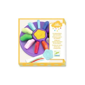 Ceras de colores para peques 12 con forma de flor DJECO