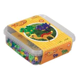 Set Maxi beads y pegboards con caja de plástico dinosaurios