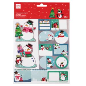 Blister etiquetas regalo pingüino 2 hojas