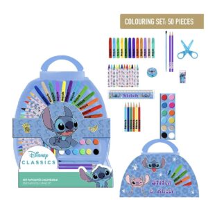 Set Papelería Coloreable Maletín redondo Stitch