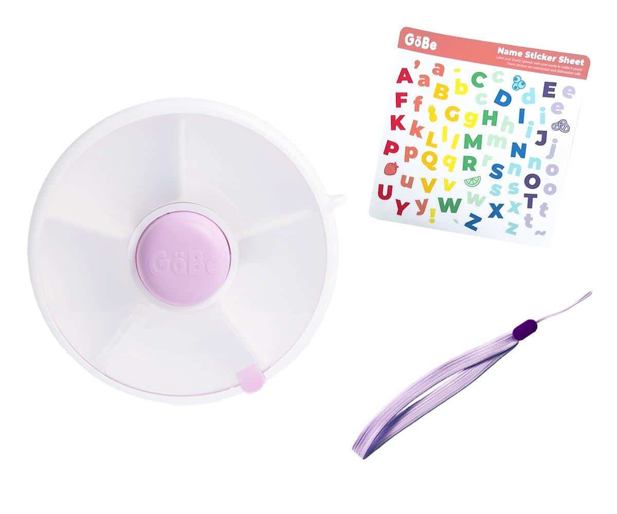 Caja de Almuerzo Snack Spinner Flip con Correa y Pegatinas – Varios Colores