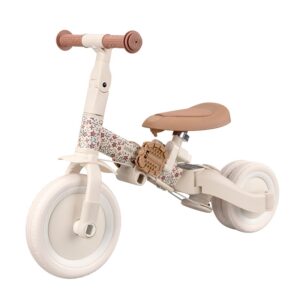 Triciclo con Barra Blanco 4 en 1 Flores Little Dutch