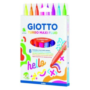 Rotulador Giotto turbo maxi fluo estuche 8col. surtidos