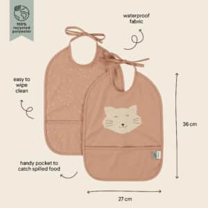 Babero Impermeable 2 uds Mrs. Cat de Trixie – Ligeros, Cómodos y con Diseño de Gatita