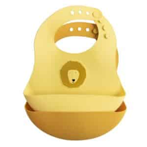 Babero de Silicona 2 uds Mr. Lion de Trixie – Flexibles, Reutilizables y con Bolsillo Recolector