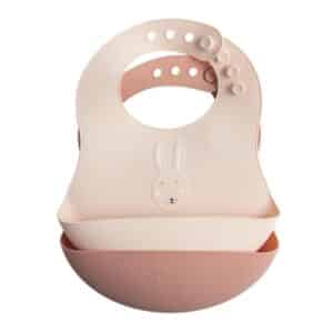 Babero de Silicona 2 uds Mrs. Rabbit de Trixie – Suaves, Prácticos y con Bolsillo Recolector