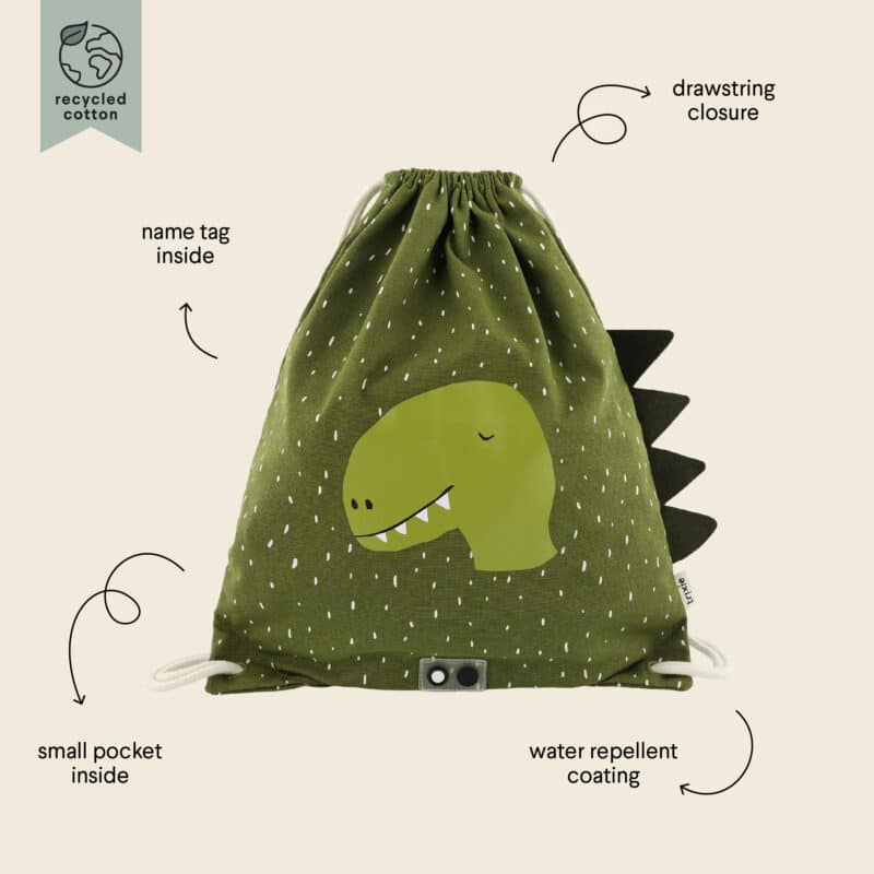 Bolsa con Cordón Mr. Dino de Trixie – Práctica, Ligera y con Estilo Jurásico