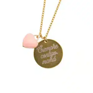 Collar Siempre contigo mamá – Acabado dorado
