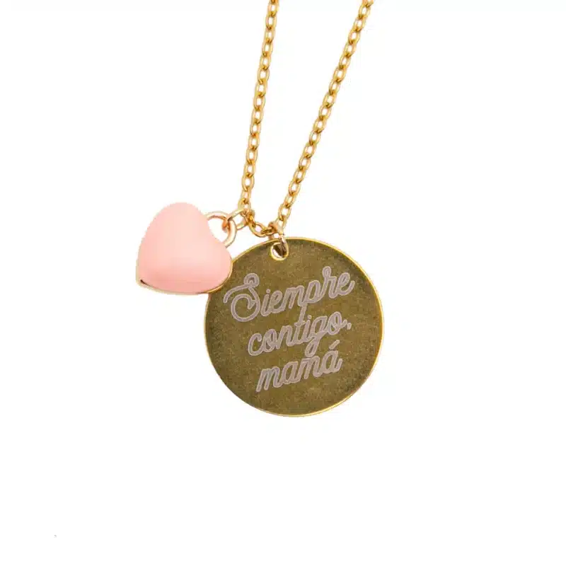 Collar Siempre contigo mamá – Acabado dorado
