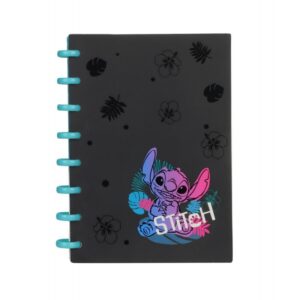 Cuaderno A5 con Espiral Stitch Black – 100 Hojas Cuadriculadas, Tapa Dura y Diseño Disney Original