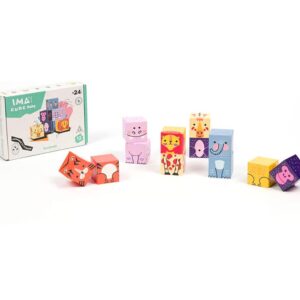 ImaCube Baby 12 piezas – Cubos magnéticos blanditos para primeros juegos de construcción