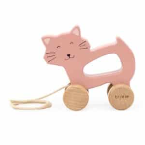 Juguete de Arrastre de Madera Mrs. Cat de Trixie – Ideal para Estimular el Equilibrio y la Coordinación al Caminar