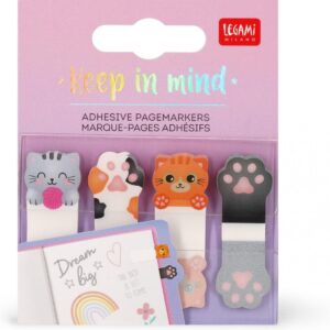 Marcapáginas Adhesivos Kitty de Legami – 180 Notas con Diseño de Gato para Agendas, Libros y Apuntes
