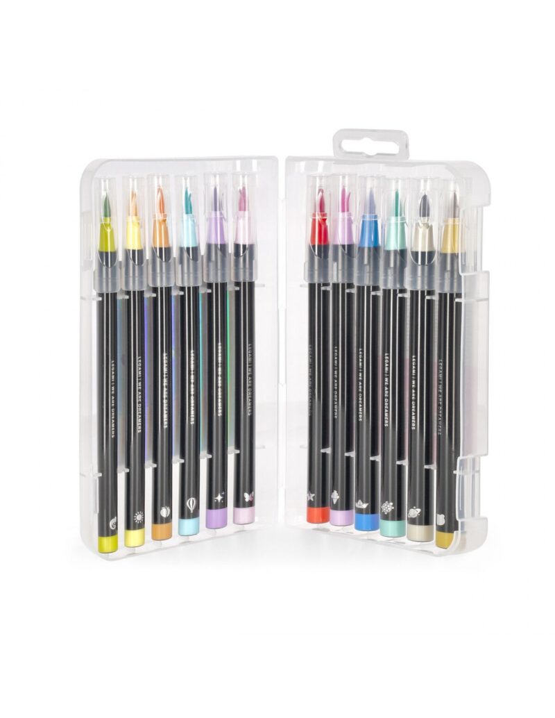 Set de 12 Rotuladores con Punta de Pincel Colors Pastel de Legami – Para Lettering, Bullet Journal y Dibujo Artístico