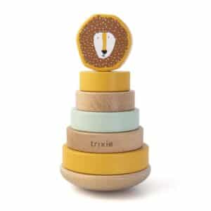 Torre Apilable de Madera Mr. Lion de Trixie – Juego Sensorial para Motricidad Fina y Coordinación